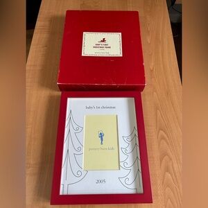 Pottery barn picture frame baby’s first Christmas 2005 new in box